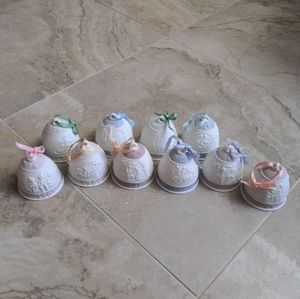 S/10 VINTAGE LLADRO CHRISTMAS ORNAMENT BELLS